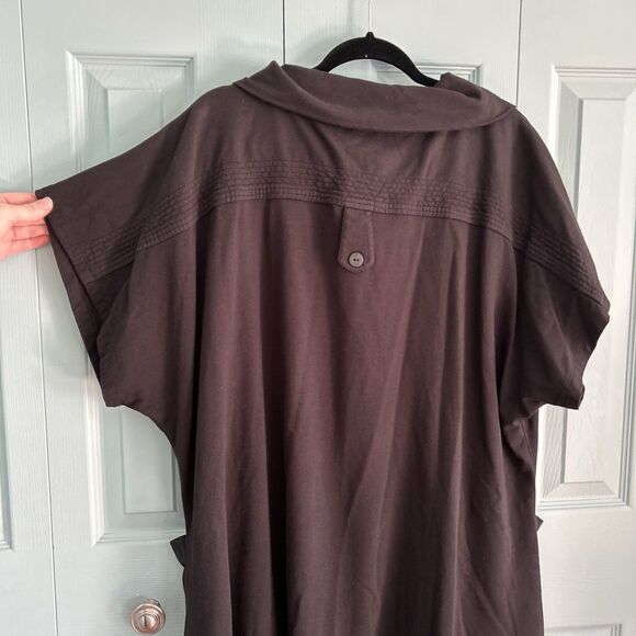 Focus Casual Life Womens Button Front Collared Tunic Top XL Black - Picture 11 of 12